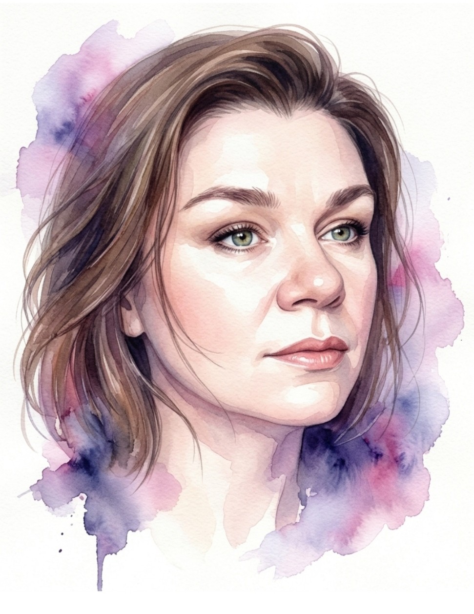 Portrait aquarelle de Bénédicte Santerre, naturopathe et réflexologue à Bessan Hérault